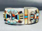 One Of The Most Intricate Ever Vintage Native American Zuni Turquoise Sterling Silver Bracelet-Nativo Arts