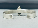 Dynamic Native American Navajo Lapis Sterling Silver Bracelet Signed Alvin Monte-Nativo Arts