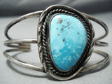 Magnificent Vintage Native American Navajo Old Kingman Turquoise Sterling Silver Bracelet-Nativo Arts