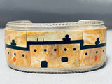 Rare Heavy Pueblo Native American Zuni Turquoise Sterling Silver Bracelet Cuff-Nativo Arts