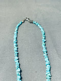 Breathtaking Vintage Native American Navajo 4 Morenci Kingman Turquoise Sterling Silver Necklace-Nativo Arts