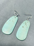 Native American Tremendous Santo Domingo Royston Turquoise Sterling Silver Earrings-Nativo Arts