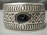 10x Intricate! Vintage Native American Navajo Sterling Silver Wide Watch Bracelet-Nativo Arts