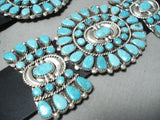Authentic Native American Navajo Victor Moses Begay Turquoise Sterling Silver Concho Belt-Nativo Arts