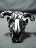 Striking San Felipe Sterling Silver Skull Ring-Nativo Arts