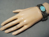 Important Albert Jake Native American Navajo High Grade Turquoise Sterling Silver Bracelet-Nativo Arts