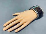 100 Gram Museum Vintage Native American Navajo Turquoise Heishi Sterling Silver Bracelet Old-Nativo Arts