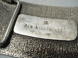 Native American Important Vintage Ben Nighthorse Campbell Heavy Sterling Silver Buckle-Nativo Arts