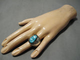 Important Vintage Native American Navajo Benny Touchine Turquoise Sterling Silver Ring Old-Nativo Arts