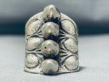 Spikes On The Ring Vintage Native American Navajo Heavy Sterling Silver Ring-Nativo Arts