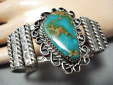 Vivid Vintage Native American Navajo Royston Turquoise Sterling Silver Bracelet-Nativo Arts