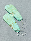 Native American Magnificent Santo Domingo Royston Turquoise Large Slab Earrings-Nativo Arts