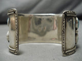 Marie Thompson Vintage Native American Navajo Sterling Silver Deepset Turquoise Bracelet-Nativo Arts
