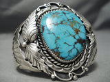 Very Important Vintage Native American Navajo Blue Thunder Turquoise Sterling Silver Bracelet-Nativo Arts