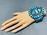 One Of The Most Unique Ever Vintage Native American Navajo Turquoise Sterling Silver Bracelet-Nativo Arts