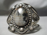 One Of The Best Vintage Native American Navajo Petrified Wood Sterling Silver Bracelet Old-Nativo Arts