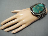 One Of Biggest Best Vintage Native American Navajo Royston Turquoise Sterling Silver Bracelet-Nativo Arts