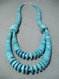 Striking Santo Domingo Turquoise Sterling Silver Necklace Native American-Nativo Arts