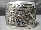 Exceptional Vintage Navajo Sterling Silver Hummingbird Bracelet Native American-Nativo Arts