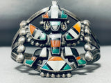 One Of The Best Vintage Native American Zuni Turquoise Knifewing Sterling Silver Bracelet-Nativo Arts