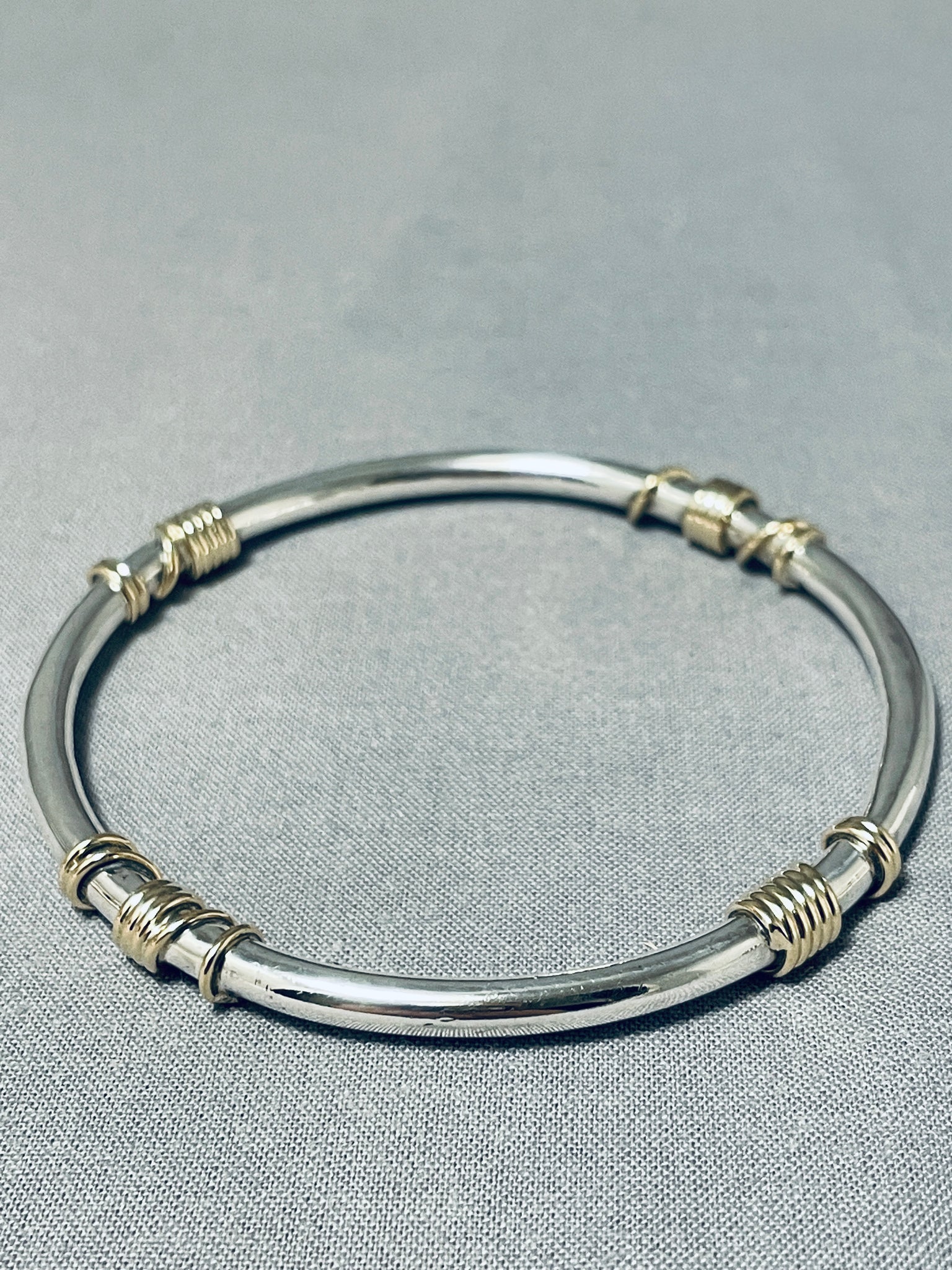 Highly Coveted Vintage Orville Tsinnie 14k Gold Sterling Silver