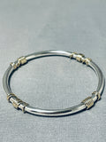 Highly Coveted Vintage Orville Tsinnie 14k Gold Sterling Silver Bangle Bracelet-Nativo Arts