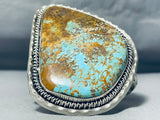 Enormous Native American Navajo 8 Turquoise Sterling Silver Bracelet-Nativo Arts