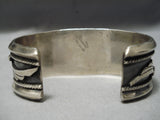 Thick Heavy!! Vintage Native American Navajo Light Blue Turquoise Sterling Silver Bracelet Old-Nativo Arts