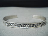 Exquisite Signed Vintage Native American Navajo Sterling Silver Bracelet-Nativo Arts