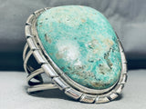 Native American 207 Gram One Of Biggest Ever San Felipe Turquoise Sterling Silver Bracelet-Nativo Arts