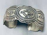 Outstanding Vintage Native American Navajo Sterling Silver Large Bracelet-Nativo Arts