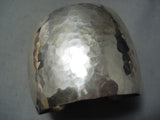 Gigantic Vintage Navajo Sterling Silver Hammered Bracelet Native American-Nativo Arts