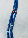One Of The Most Unique Native American Navajo Lapis Turquoise Sterling Silver Necklace-Nativo Arts