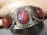 Very Rare Vintage Native American Navajo Dragon's Breath Opal Sterling Silver Bracelet-Nativo Arts