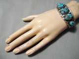 Tremendous Vintage Native American Navajo Nugget Turquoise Pierce Randolph Bracelet-Nativo Arts