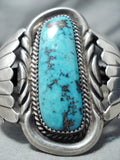 Authentic Vintage Native American Navajo Orville Tsinnie Turquoise Sterling Silver Bracelet-Nativo Arts