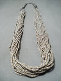Native American One Of The Best Ever Vintage Santo Domingo Heishi Sterling Silver Necklace-Nativo Arts