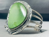 One Of The Best Native American Navajo Gaspeite Sterling Silver Bracelet Cuff-Nativo Arts