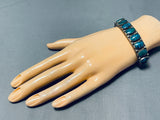 Breathtaking Vintage Native American Navajo 12 Spiderweb Turquoise Sterling Silver Bracelet-Nativo Arts