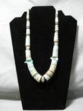 Native American One Of The Largest Santo Domingo Fetish Sterling Silver Turquoise Necklace-Nativo Arts