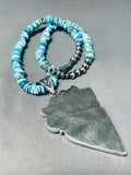 Vivid Turquoise Native American Navajo Sterling Silver Necklace-Nativo Arts