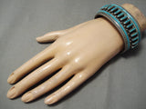 One Of Best Vintage Native American Navajo Jimmy King Turquoise Sterling Silver Bracelet Old-Nativo Arts