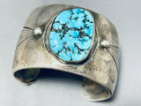Bursting From Turquoise Vintage Native American Navajo Sterling Silver Bracelet-Nativo Arts