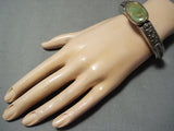Important Thick 3d Vintage Native American Navajo Royston Turquoise Sterling Silver Bracelet-Nativo Arts