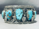 Incomparable Vintage Native American Navajo Morenci Turquoise Sterling Silver Bracelet-Nativo Arts