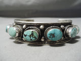 Incredible Vintage Native American Navajo 9 Turquoise Sterling Silver Bracelet-Nativo Arts