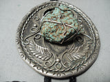 One Of A Kind Vintage Native American Navajo Dangling Turquoise Sterling Silver Bolo Tie-Nativo Arts