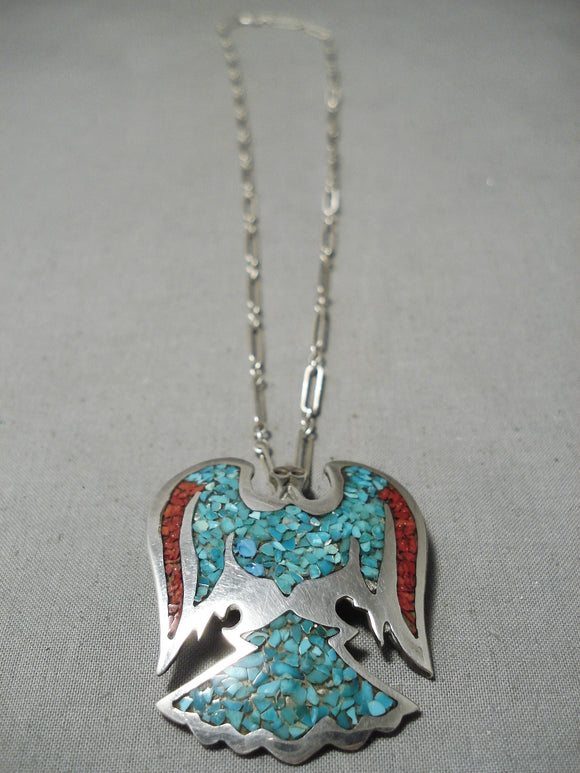 Navajo RC Little Vintage Necklace - Sterling Silver & Copper offers Pendant - on Leather Cord