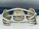 Beautiful Vintage Native American Navajo 3 Pilot Mountain Turquoise Sterling Silver Bracelet-Nativo Arts