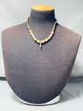 Native American Pretty Vintage Pueblo Shell Sterling Silver Necklace-Nativo Arts
